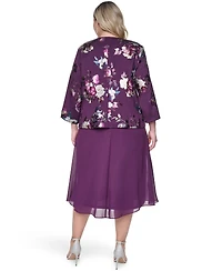 Jessica Howard Plus Padded Removable Jacket & Sleeveless Dress, 2-Piece Set