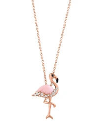 Effy Collection Pink Opal (3/8 ct. t.w.) & Diamond (1/8 ct. t.w.) Pendant Necklace in 14k Rose Gold