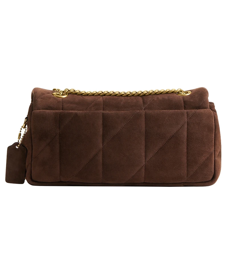 Coach Soft Quilted Tabby Small Suede Shoulder Handbag