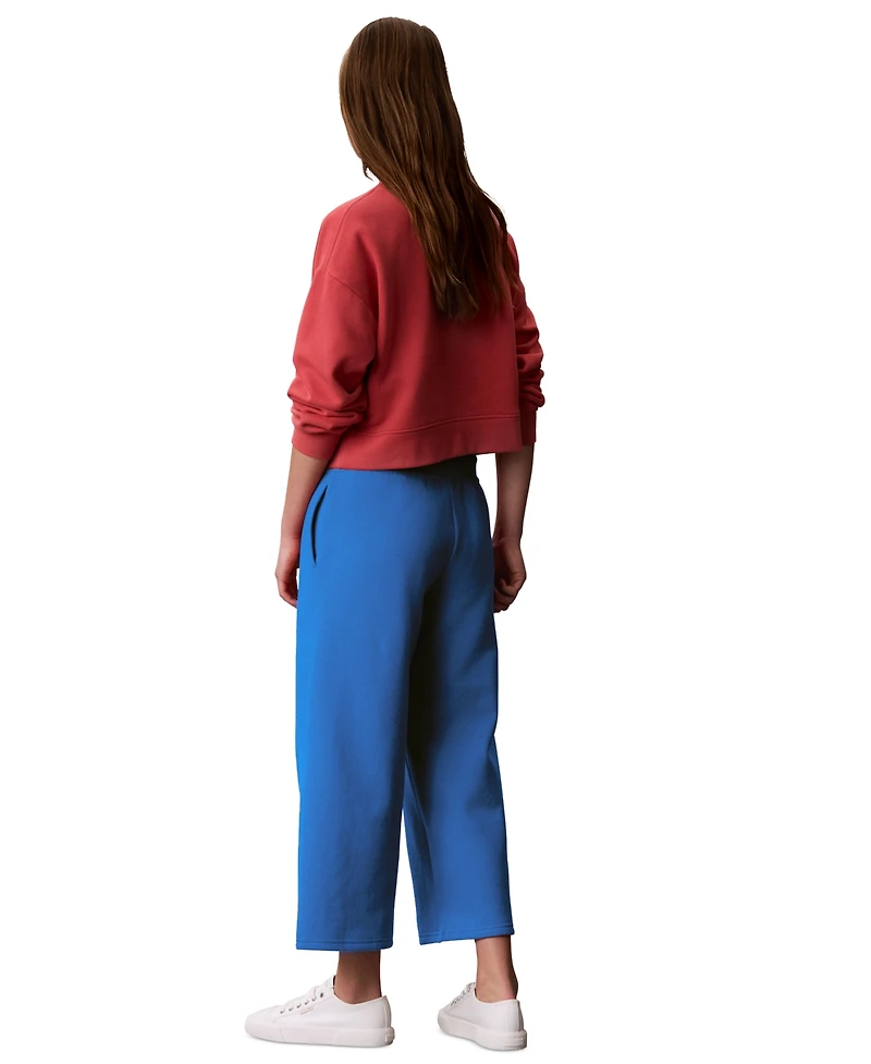 Calvin Klein Performance Women's Brushed Cropped Wide-Leg Sweatpants