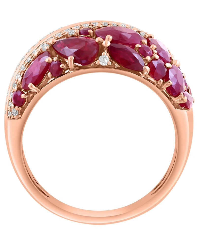 Effy Collection Ruby (2-3/8 ct. t.w.) & Diamond (1/6 ct. t.w.) Ring in 14k Rose Gold