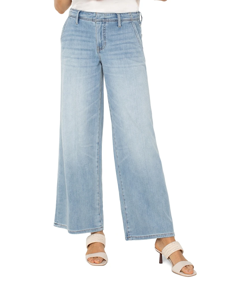 Liverpool Los Angeles Petite Weekender Wide-Leg Jeans