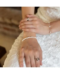 Spero London Natural Freshwater Real Seed Pearl Strand Bracelet