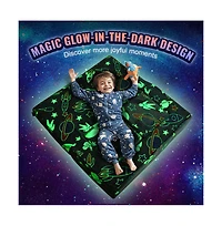 Sugift 4-Piece Modular Kids Play Couch with Glow-in-the-Dark Fabric and Washable Covers