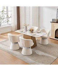 Rainsken 360degree(s) Swivel Accent Chair, Adjustable Height, Modern Chenille Upholstered Round, Ergonomic Vanity, for Living Room,Office