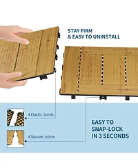 gaomon Water Resistant Wood Patio Flooring Deck Tiles for Indoor and Outdoor Use