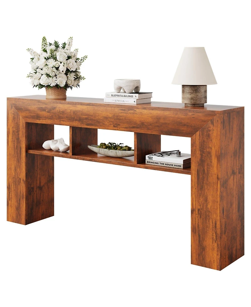 Gaomon Entryway Console Table, Sofa Table with Storage Shelves, Wooden Entry Foyer Table, Behind Couch Table for Living Room, Hallway, Entrance
