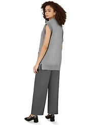 Yumi Women's Knitted V-Neck Vest Tunic