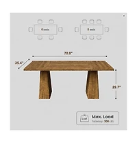 gaomon Modern 71-Inch Kitchen Dining Table for 6-8 People Family Use, for Kitchen, Office