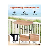 Sugift Balcony Hanging Table Folding Railing Bar Table Adjustable Outdoor