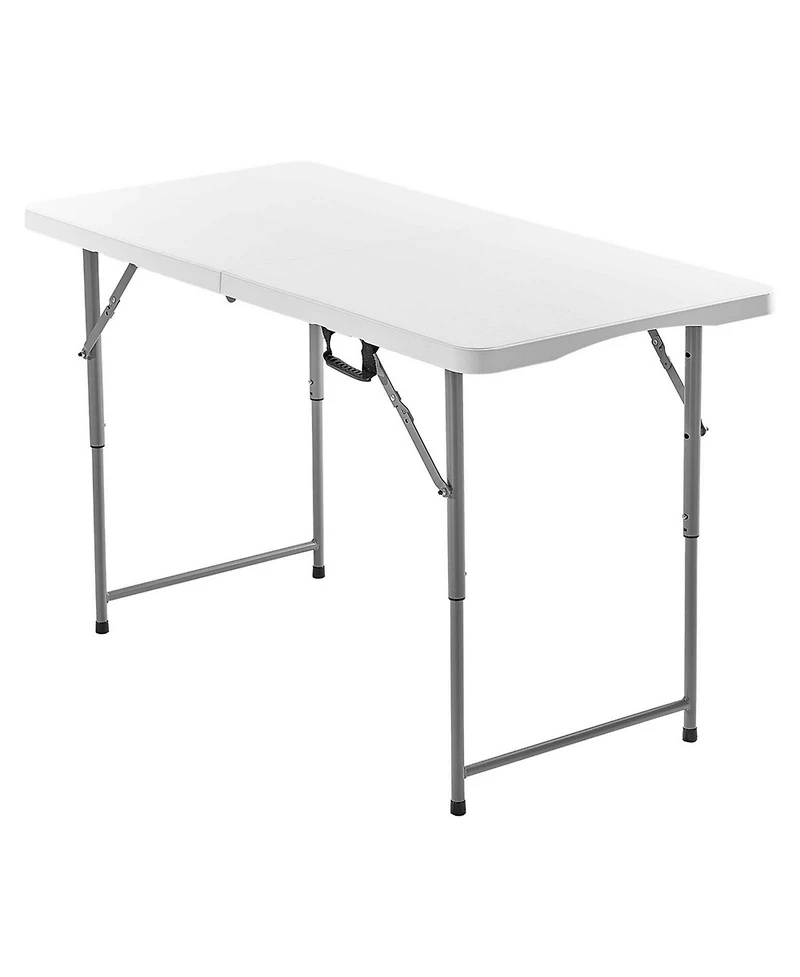 Sugift Folding Table 4 feet Heavy Duty Portable Adjustable Utility Table