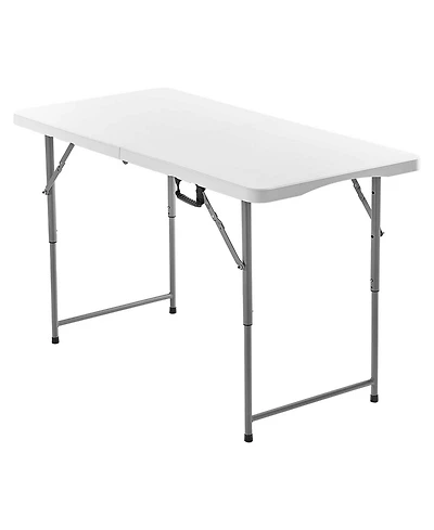 Sugift Folding Table 4 feet Heavy Duty Portable Adjustable Utility Table