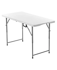 Sugift Folding Table 4 feet Heavy Duty Portable Adjustable Utility Table