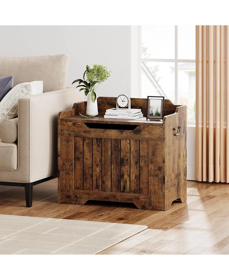 homfan Storage Chest and Toy Box with Safety Hinge, 350LBS Capacity, Entryway Bench for Living Room Playroom