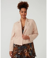 Estelle Women's Rosabella Faux Suede Notch Lapel Jacket