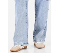 Vanilla Star Juniors' Wide-Leg Pull-On Cargo Jeans