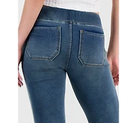 Vanilla Star Juniors' Fleece-Knit Drawstring-Waist Bootcut Jeans