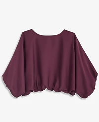I.n.c. International Concepts Petite Elbow-Sleeve Bubble Boat Neck Blouse, Macy's Exclusive
