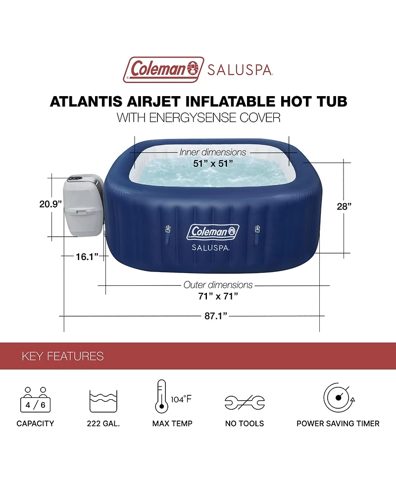 Bestway Coleman Hot Tub plus 2 Bestway SaluSpa Spa Seats plus Bestway SaluSpa Pillow