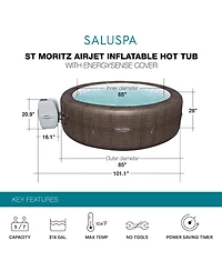Bestway Coleman St Moritz Hot Tub with SaluSpa Seat and Headrest Pillows