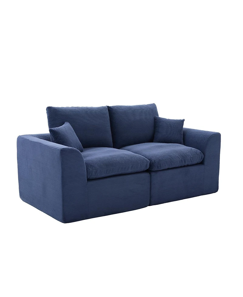 Streamdale Furniture Modular Sectional Sofa Cloud Couch, Comfy Modern 2 Seater with Removable Cushion Covers