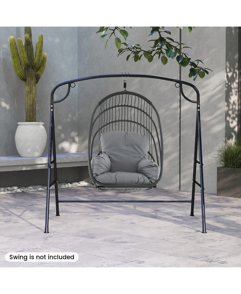 Gouun Outdoor Heavy-Duty Metal Hammock and Porch Swing Stand with 4 Support Bars, 660 lb Capacity