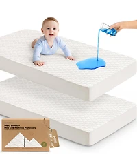 KeaBabies Protect+ Waterproof Mini Crib Mattress Protector, Mavy Quilted Cotton Pack and Play Mattress Pad Cover, 38x26