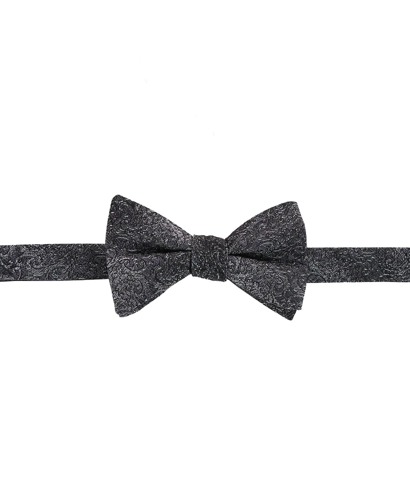 Trafalgar Men's Esteban Scrolling Vines Tone on Ton Patterned Silk Self Tie Bow Tie