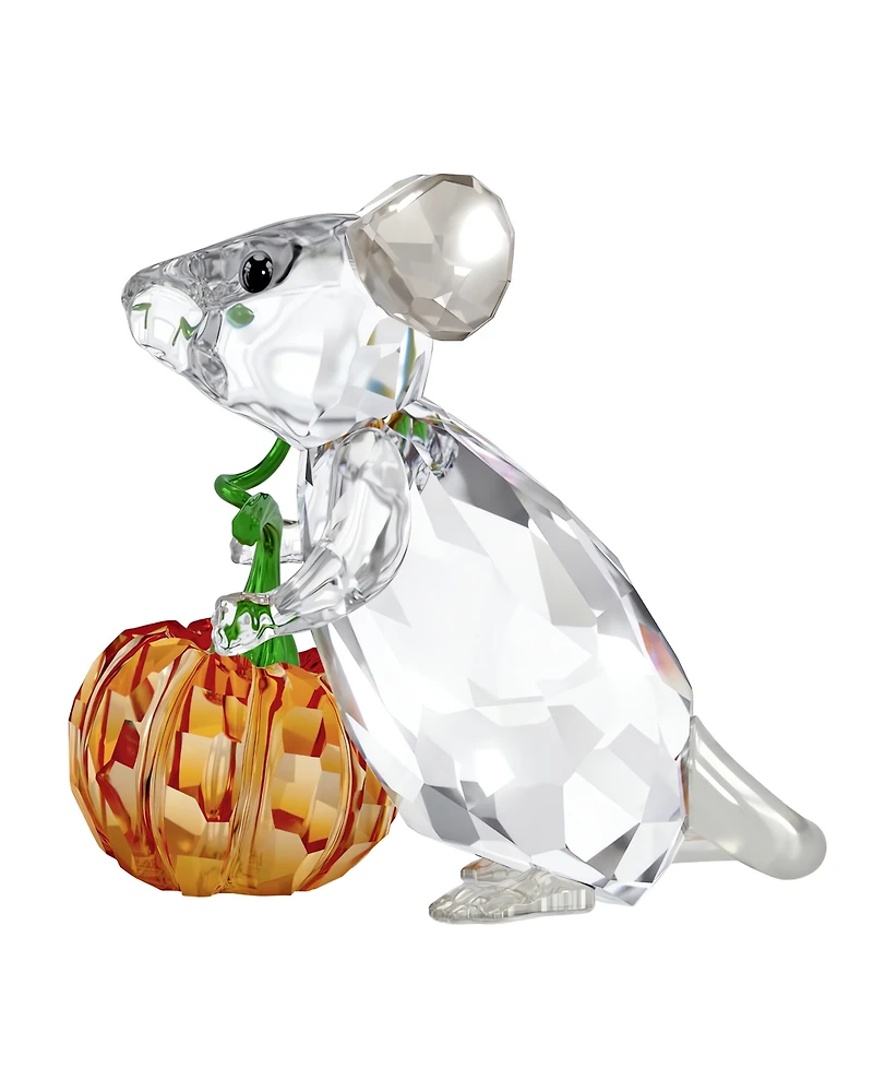 Swarovski Idyllia Mouse and Pumpkin Crystal Figurine