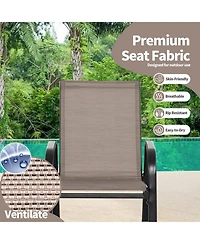 Gouun Set of 2 Heavy-Duty Metal Patio Rocking Chairs with Breathable Fabric