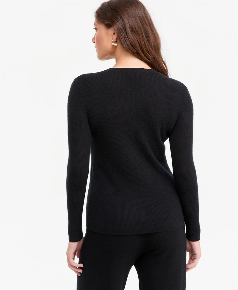 Charter Club Women's 100% Cashmere Featherweight Ribbed V-Neck Sweater, Macy's Exclusive
