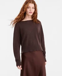 Charter Club Womens 100 Cashmere Long Sleeve Boatneck Sweater Macys Exclusive