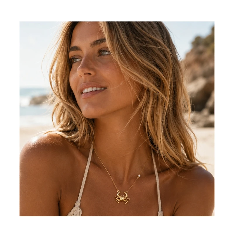 Dloria Golden Crab Pearl Necklace