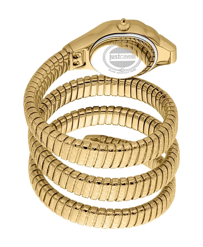 Just Cavalli Women's Reptilia Quartz Ip Gold Stainless Steel Bracelet Watch