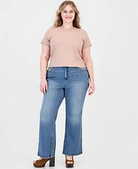 And Now This Trendy Plus Side Slit High-Rise Bootcut Denim Jeans, Macy's Exclusive