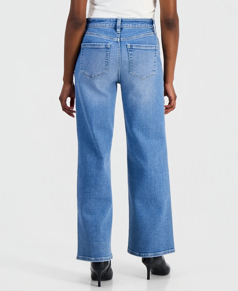 I.n.c. International Concepts Petite High-Waisted Wide-Leg Relaxed-Fit Jeans, 29" Inseam, Macy's Exclusive