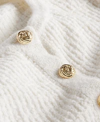 I.n.c. International Concepts Petite Frayed Button Down Textured-Knit Cardigan, Macy's Exclusive