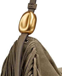 Donna Karan New York Leather Large Fringe Shoulder Handbag