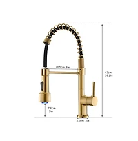 Phying Commercial Led Kitchen Faucet with Pull Down Sprayer, Single Handle Single Lever Kitchen Sink Faucet