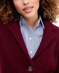 Charter Club Petite Herringbone-Stitch Button-Front Cashmere Jacket, Exclusively at Macy's