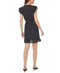 CeCe Women's Ruffle V-Neck Wrap Mini Dress