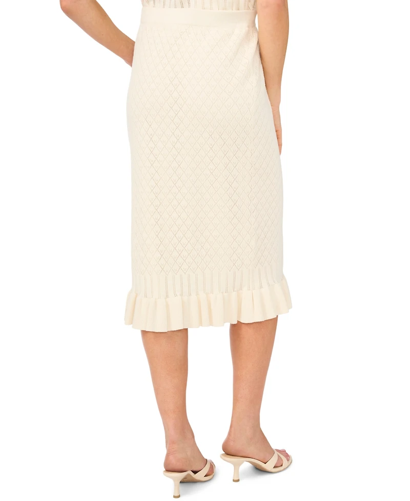 CeCe Women's Pointelle Pencil Skirt