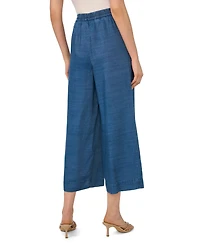 CeCe Women's Scallop Chambray Pull-On Pants