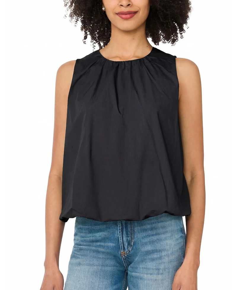 CeCe Women's Solid Crewneck Bubble Top