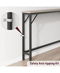 homfan 5.9" Narrow Sofa Table, Skinny Console Table with Storage, Slim Behind Couch Table for Living Room Entryway