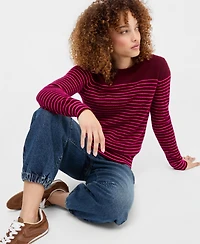 Charter Club Petite Breton-Stripe Cashmere Crewneck Sweater, Macy's Exclusive