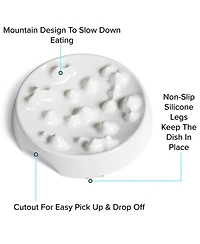 CatGuru Cat Slow Feeder, Set Of Two, Marshmallow