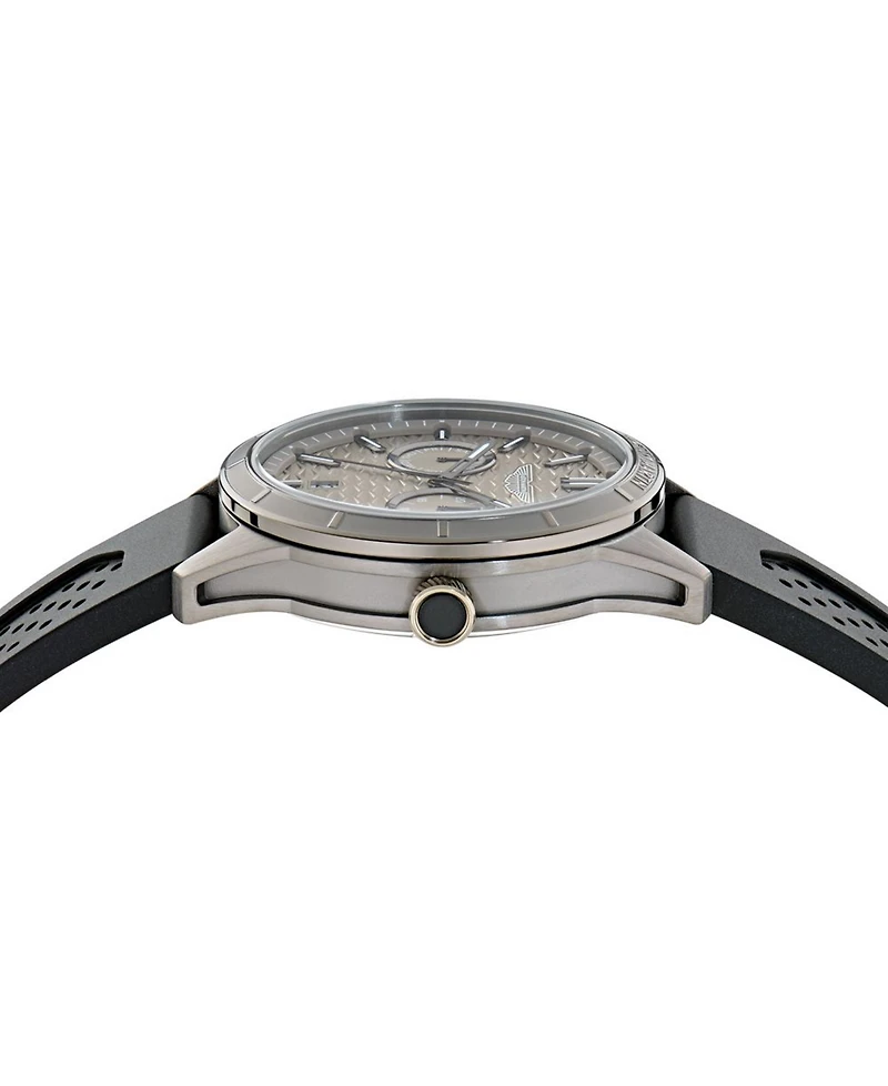 Aston Martin F1 Men's Quartz Gunmetal Guilloche Silicone Strap Watch 42mm
