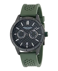 Aston Martin F1 Men's Quartz Black Guilloche Silicone Strap Watch 42mm