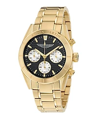 Aston Martin F1 Men's Quartz Black Guilloche Ip Yellow Gold Bracelet Watch 38mm
